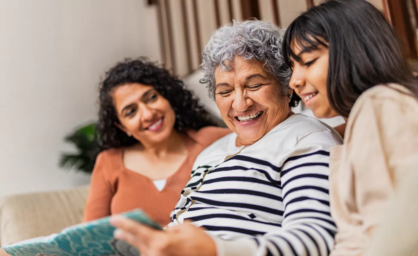  A multi-generational family spending time together
