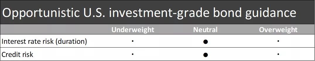Opportunistic U.S. investment-grade bond guidance