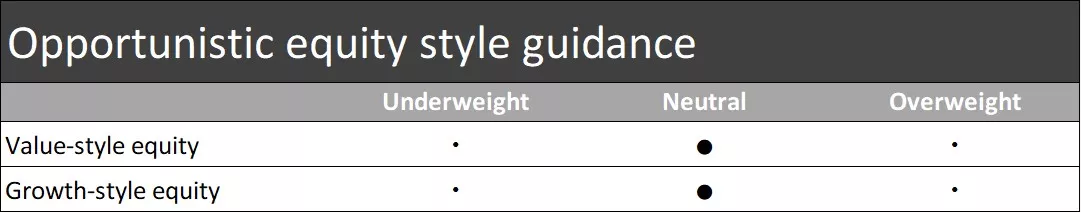  Opportunistic equity style guidance
