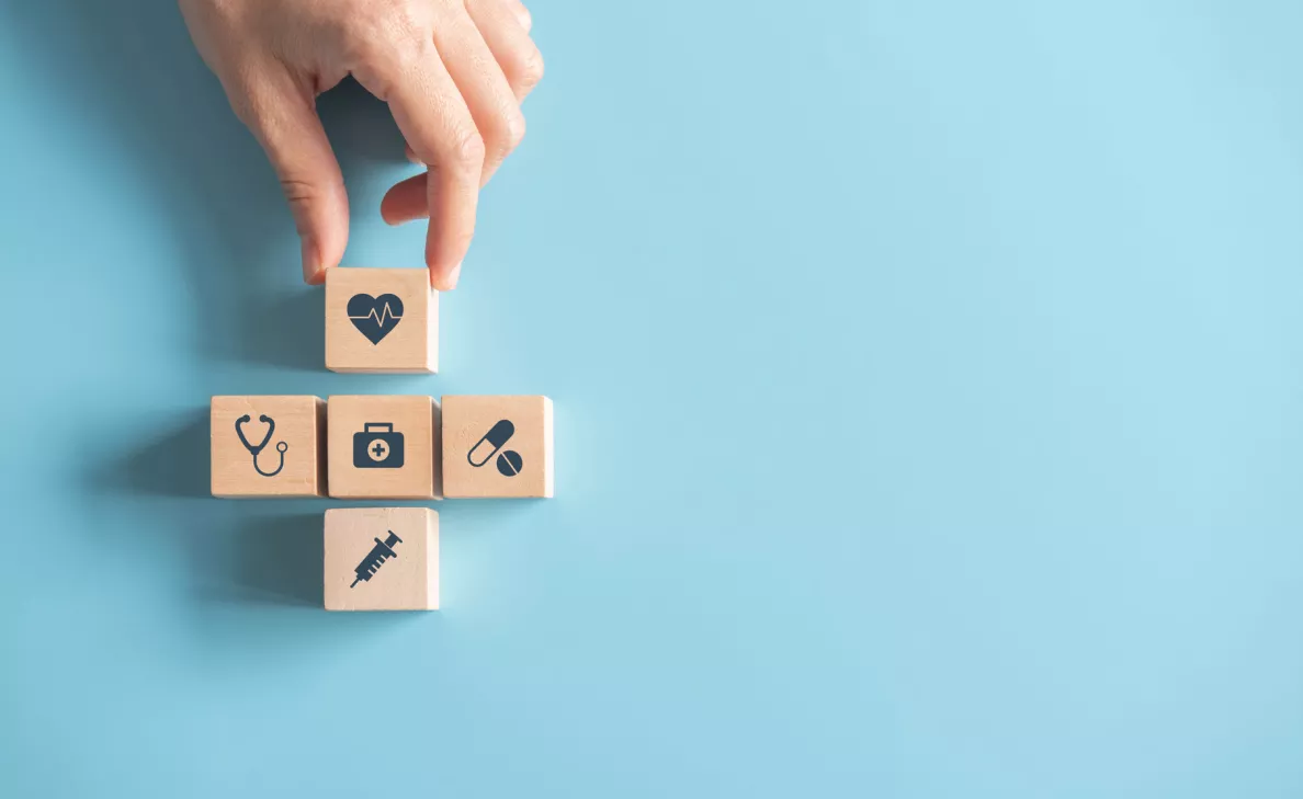 block cubes showing medical