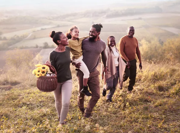family doing the trekking
