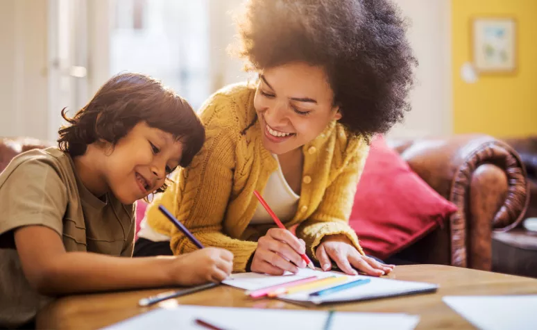 Mother and child coloring